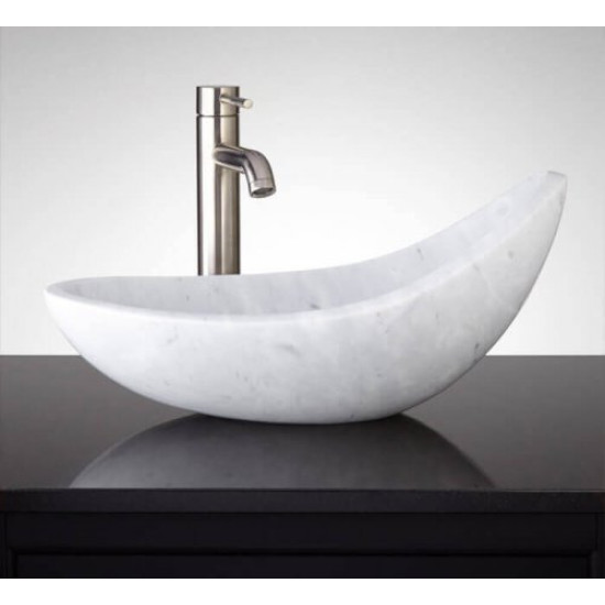 Carrara White Marble Designed Washbasin Viyanna