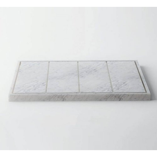 Carrara White Marble Bath Tray With Flat Design