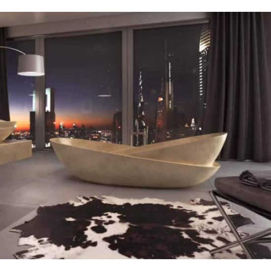 Cream Marfil Beige Marble Diametric Design Bathtube