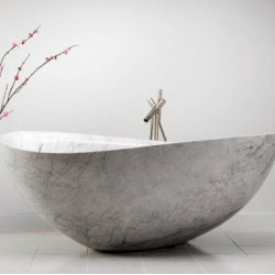 Tundra Grey Marble Designed Ocean Wave Bathtube Tundra Grey Marble Designed Ocean Wave Bathtube