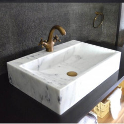 Carrara White Marble Washbasin Designed Simplify 