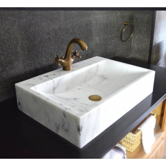 Carrara White Marble Washbasin Designed Simplify 