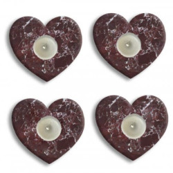 Rosso Levanto Marble Candle Holder Hearth Designed 2 pcs