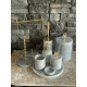 Grey Natural Marble Gold Olive Brach Accesory 9 pcs Bathroom Set
