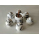 Calacatta Vıolet Marble Set of & Seasoning-Sauce Bowls 6 pcs
