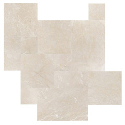 Beige Marble 1,2 cm French Pattern Set Tumbled 