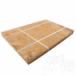 Yellow Travertine 1,2 cm French Pattern Set Tumbled