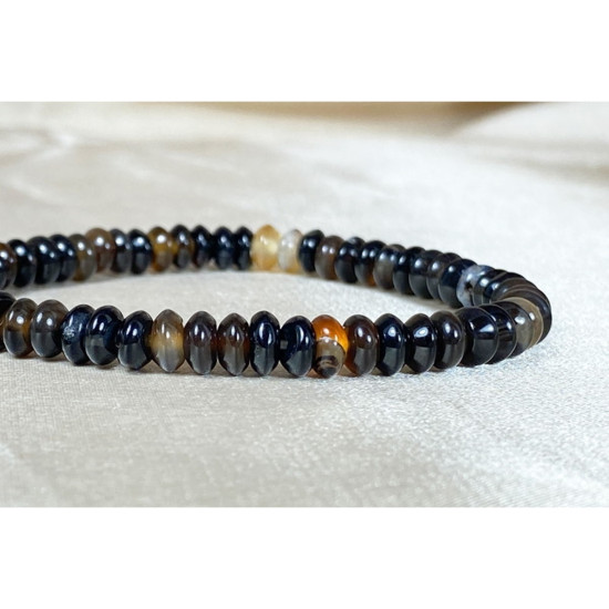 Agate Stone Bracelet / Black Agate Natural Stone Bracelet Agate Stone Bracelet / Black Agate Natural Stone Bracelet