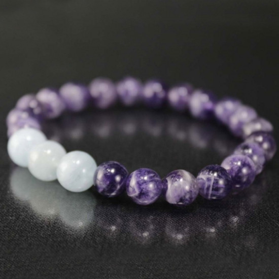 Aquamarine – Amethyst Special Design Natural Stone Bracelet Aquamarine – Amethyst Special Design Natural Stone Bracelet