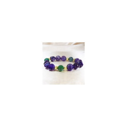 Real Amethyst - Agate Gold Plated Design Bracelet