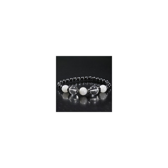 Hematite - Moonstone - Quartz Stone Natural Stone Bracelet