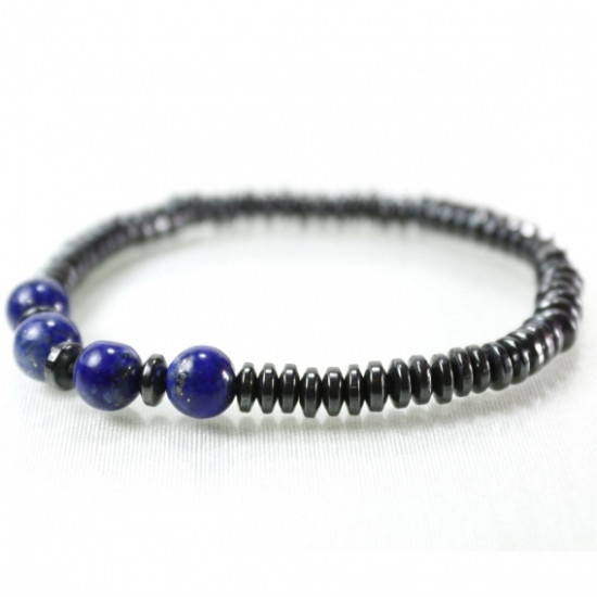 Hematite - Lapis Lazuli Special Design Bracelet