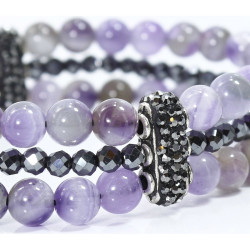 Natural Stone Amethyst Hematite Natural Stone Women's Special Design Bracelet