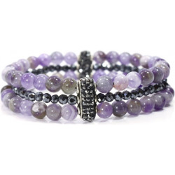 Natural Stone Amethyst Hematite Natural Stone Women's Special Design Bracelet