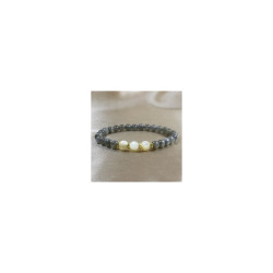 Labradorite Bracelet - Gold Plated Pearlescent