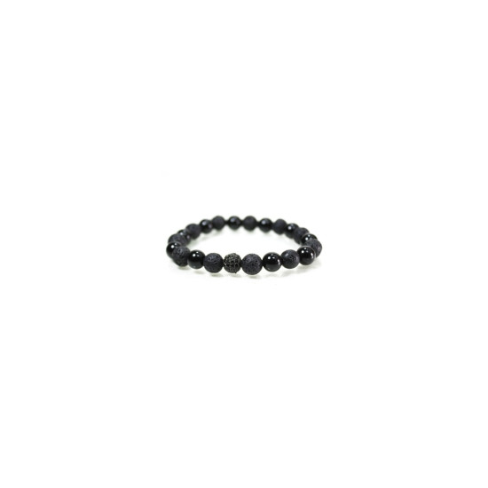 Onyx - Lava Stone Mixed Natural Stone Bracelet Onyx - Lava Stone Mixed Natural Stone Bracelet