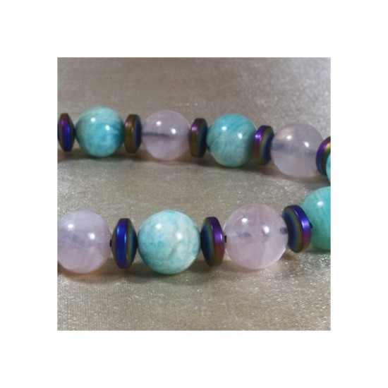 Rose Quartz - Amazonite - Hematite Bracelet Rose Quartz - Amazonite - Hematite Bracelet