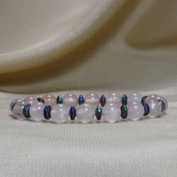 Rose Quartz - Hematite Natural Stone Bracelet