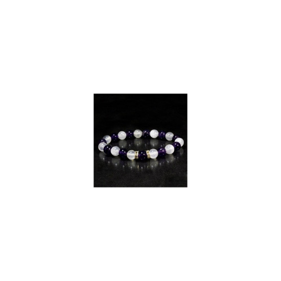 Selenite - Amethyst Natural Stone Bracelet Selenite - Amethyst Natural Stone Bracelet
