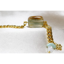 Agate Stone Bracelet / Gold Plated Bracelet / Design Bracelet