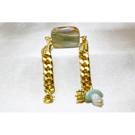 Agate Stone Bracelet / Gold Plated Bracelet / Design Bracelet Agate Stone Bracelet / Gold Plated Bracelet / Design Bracelet