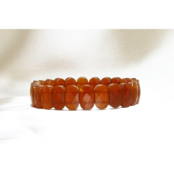 Agate Stone Bracelet / Red Agate Natural Stone Bracelet / Facet Cut