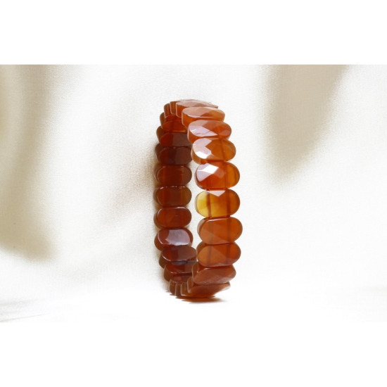 Agate Stone Bracelet / Red Agate Natural Stone Bracelet / Facet Cut Agate Stone Bracelet / Red Agate Natural Stone Bracelet / Facet Cut