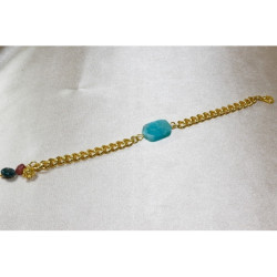 Amazonite Stone Bracelet / Gold Plated Bracelet / Design Bracelet