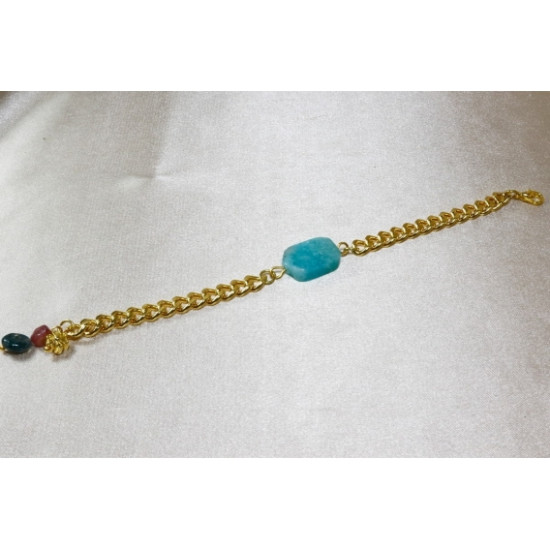 Amazonite Stone Bracelet / Gold Plated Bracelet / Design Bracelet Amazonite Stone Bracelet / Gold Plated Bracelet / Design Bracelet