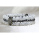 Moonstone Bracelet / Hematite Stone Detailed / Special Design Bracelet