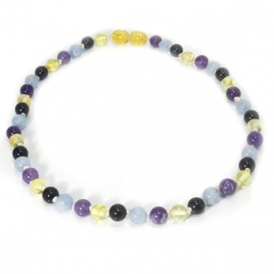 Drop Amber Mixed Stone Baby Necklace