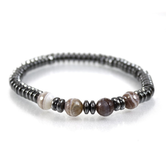 Hematite Botswana Agate Design Bracelet