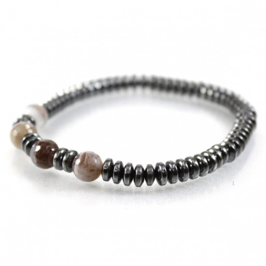 Hematite Botswana Agate Design Bracelet