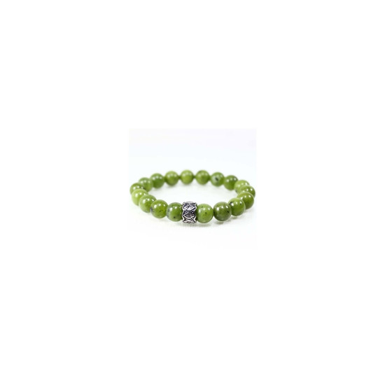Canadian Jade Bracelet * with Steel Detail