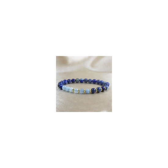 Lapis Aquamarine Gold Plated Bracelet