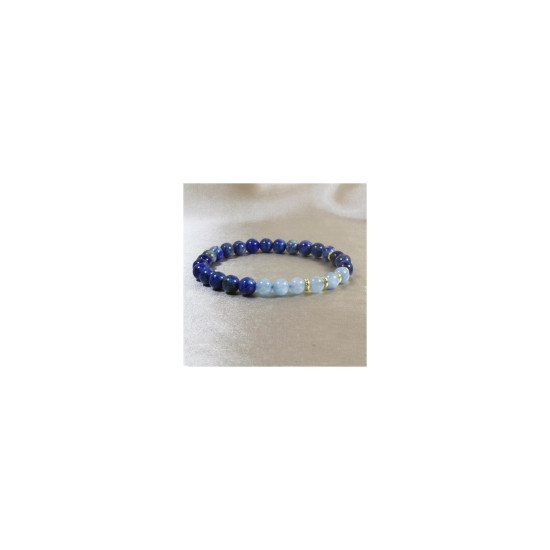 Lapis Aquamarine Gold Plated Bracelet