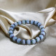 Washer Aquamarine Stone Hematite Detailed Bracelet