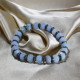 Washer Aquamarine Stone Hematite Detailed Bracelet