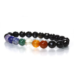 Black Agate Natural Stone Chakra Bracelet