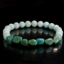 Unisex Amazonite Design Natural Stone Bracelet