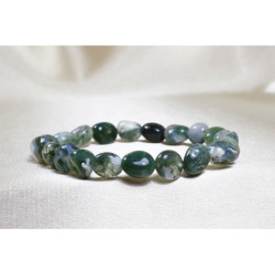 Mossy Agate Bracelet / Untreated Natural Stone Bracelet