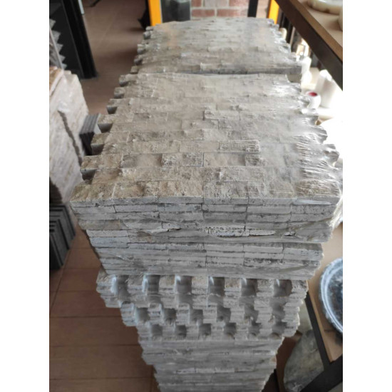 Silver Travertine Splitface Mosaic