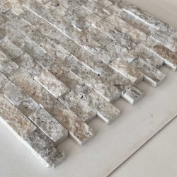 Silver Travertine Splitface Mosaic