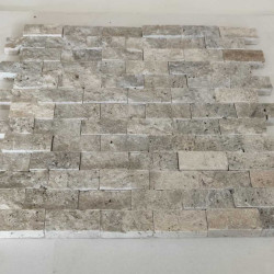 Silver Travertine Splitface Mosaic