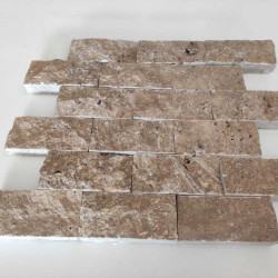 Noce Travertine Splitface Mosaic 