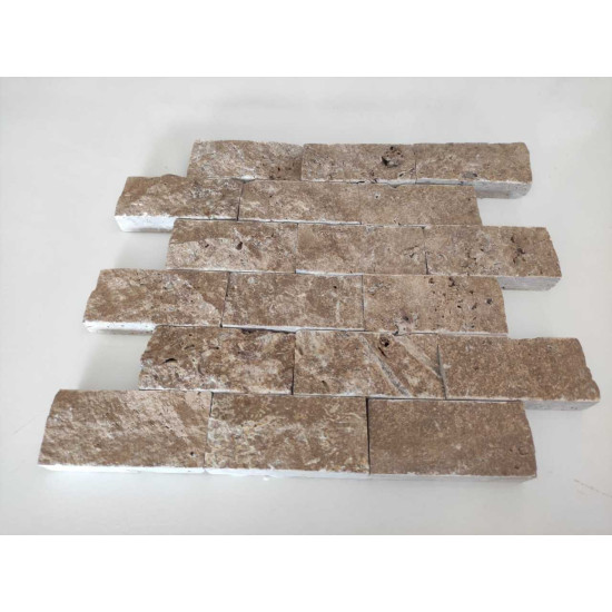 Noce Travertine Splitface Mosaic 