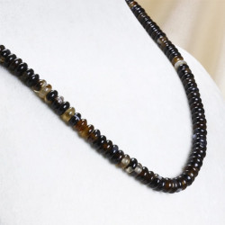 Agate Stone Necklace / Thin Sliced Natural Stone Necklace