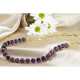 Gold Plated Chain Facet Cut Amethyst Design Necklace