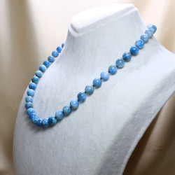 Apatite Stone Necklace / Knotted Special Design Natural Stone Necklace