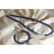 Lapis Lazuli - Aquamarine Necklace and Bracelet Set - Gold Plated Detailed Lapis Lazuli - Aquamarine Necklace and Bracelet Set - Gold Plated Detailed